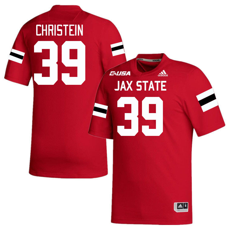 #39 Keith Christein Jacksonville State Gamecocks College Football Jerseys Stitched-Red